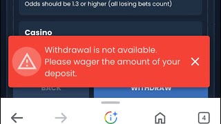 withdrawal is no available please wager the amount of your deposite [upl. by Remle]