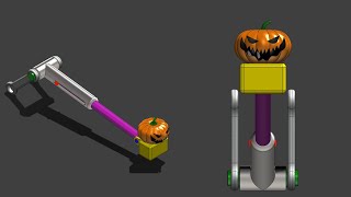 61000🎃 Slider crank mechanism with pumpkin in 4K 🎃 halloween mechanical mechanism animation [upl. by Ellah]