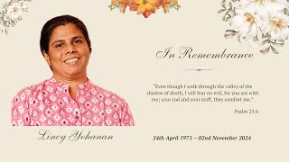 In Loving Memory of Mrs Lincy Yohannan  IPC Shalom Vadodara [upl. by Quenna]