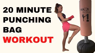 Beginners Punching Bag Workout20 Minutes Workout [upl. by Arelus814]