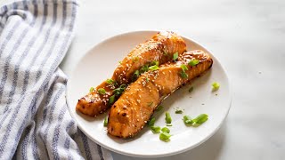 Air Fryer Teriyaki Salmon Recipe [upl. by Lippold]