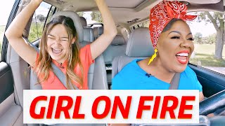 AGT Little GIRL ON FIRE Carpool KaraokeAngelica Hale and Viral Vocal Coach [upl. by Eidnar]