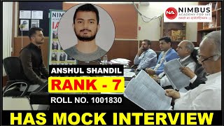 HPAS2020  RANK  7 Anshul Shandil  HAS 2020 Mock Interview [upl. by Salas82]