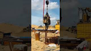 Sheet Pile Shoring 😎foryou trending shorts construction sheetpile automobile youtubeshorts [upl. by Gabler250]