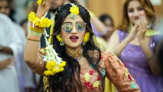 Brides Holud Entry  Odhani  Sajna  Current Laga Re  Team Bride  RAFI amp ETUS HALDI NIGHT 2022 [upl. by Atiuqer]