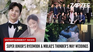 Super Juniors Ryeowook and MBLAQs Thunder Celebrate Weddings in May [upl. by Rivalee897]