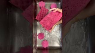 ALL PINK🩷🩷🩷🩷🩷🩷NEW Sponges Rinse Last Rinse  Just Clear Water spongerinse satisfying [upl. by Alac]