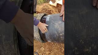 Underground drainage pipe glue bonding connection process [upl. by Alejandro]