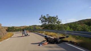 Downhill Skater CRASHES into guardrail at HIGH SPEED [upl. by Edith]