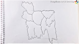 How to draw a Bangladeshi Map😍😍Easy Technique [upl. by Ajad]