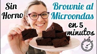 BROWNIE AL MICROONDAS EN 5 MINUTOS Brownie SIN HORNO BROWNIE CON CACAO PURO [upl. by Strage101]