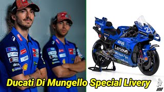 Bagnaia Cs Uses Special Bright Blue Livery at Mugello Marquez Uses Pecco Data  MotoGP News [upl. by Skip337]