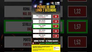 Pronostic foot  5 pronos Lundi 2 Décembre pronosticfoot pronostic football foot shorts [upl. by Mungovan]