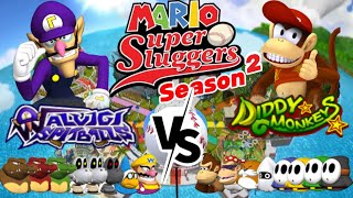 WALUIGI SPITBALLS VS DIDDY MONKEYS Mario Super Sluggers Season 2 [upl. by Battiste]