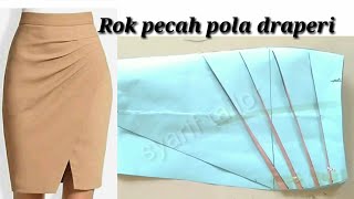 CARA MEMBUAT PECAH POLA ROK DRAPERI [upl. by Airdnola]