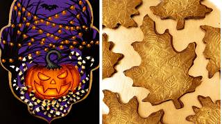 30 Minutes of Fall and Halloween Cookie Decorating 🍂🎃 [upl. by Zimmermann623]