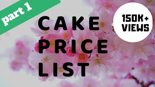 cake price list for home bakers  cup cake rate  pastry rate [upl. by Jolyn683]