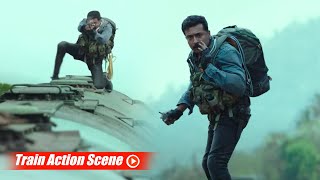 Kaappaan  Train Action Scene  Suriya Mohanlal Arya  South Action Movie 2023 RowdyRakshak [upl. by Annid]