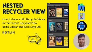 How to implement nested recyclerView android studio  Kotlin [upl. by Ettennig]