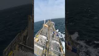 Ships go through stormy wather shots  waves ship storm scary ocean [upl. by Idnem]