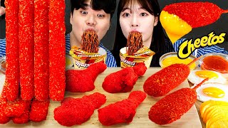 ASMR MUKBANG 직접 만든 치토스 양념치킨 치즈스틱 핫도그 짜파게티 먹방 amp 레시피 CHEETOS CHICKEN AND BLACK BEAN NOODLES EATING [upl. by Assenab]