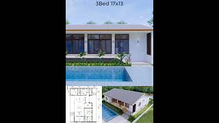 56x43 Feet House Plan 17x13 Meter 3 Bedrooms homeplan homedesign housedesign homeplanideas [upl. by Marley]