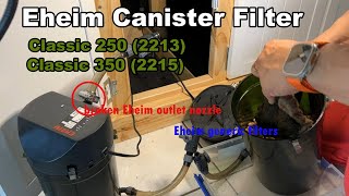 Eheim Classic 2502213 3502215 Canister Filter broken outlet nozzle fix amp using generic filters [upl. by Eirod]