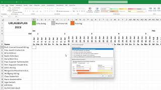 Excel Urlaubsplaner 2025 für Mitarbeiter erstellen  mit Feiertagen Urlaubskalender [upl. by Jacenta550]