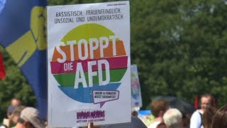 AntiAfD protesters demonstrate in Berlin [upl. by Anoirtac]