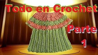 blusa a crochet  paso a paso  tejido para niñas  parte 1 [upl. by Cassandra776]