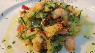 Espaguetis vegetales con gambas  Cocina con David [upl. by Assyn284]