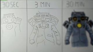 Drawing Titan Cassette Man In 30sec 3min 30min HERO ART [upl. by Donoghue869]