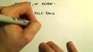 Examples with Trigonometric Functions Even Odd or Neither Example 2 [upl. by Nillek708]