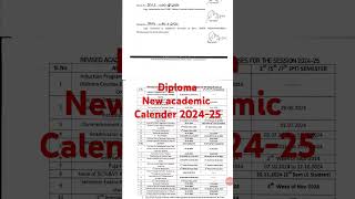 Diploma new academic calendar 202426 [upl. by Hurwit]