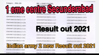 1 eme centre Secunderabad Result out 2021 l Indian Army new result out 2021 [upl. by Jezabel]