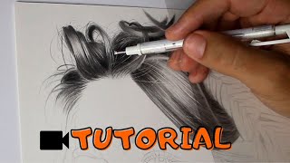 Como Desenhar Cabelo Feminino Realista Tutorial Passo a Passo [upl. by Eelanej]