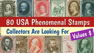 Most Expensive Stamps USA  Part 2  80 Rare Valuable American Phenomenal Stamps [upl. by Ahsikyw]