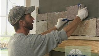 Installing Lower Level Fireplace Stone Surround [upl. by Ydarg]