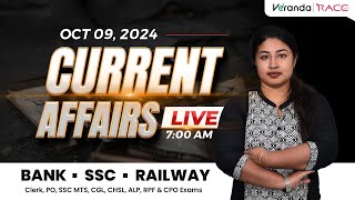 Daily Current Affairs LIVE  09 October  For Bank amp SSC Exams  By Shruthi  Veranda Race [upl. by Anirbac]