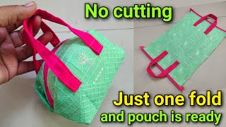 सिर्फ एक फोल्ड से बनाये बैग DIY Coin Purse in 5 minutes purse mini handbag pouch 5minutecraft [upl. by Ellehsat]