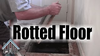 How to replace repair rotted sub floor rotten floor Easy Home Mender [upl. by Artinek231]