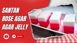 How to make Santan Coconut Milk Rose Agar Agar Jelly [upl. by Ecyaj]