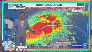 Oscar expected to reach Guantanamo or Holguin Cuba as a hurricane later today [upl. by Odranreb]