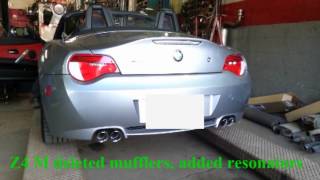 BMW Z4 M Roadster Exhaust  Stock vs Muffler Delete  resonators [upl. by Jola751]