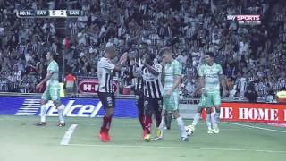 Yimmi Chará vs Santos Jornada 10 GolesRayados [upl. by Nohsyt]