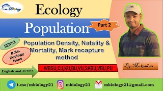 Population Density  NatalityMortality Ecology SEM1 CU WBSUKU VUVBUWBSUPUNBUCBCS [upl. by Sigfrid]