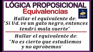 ‼️LOGICA PROPOSICIONAL 06 Equivalencias [upl. by Omolhs]