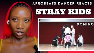 Afrobeats Dancer Reacts to Stray Kids “DOMINO” Dance Practice Video [upl. by Phina817]