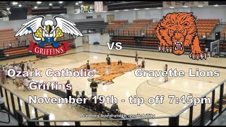 Ozark Catholic Griffins vs Gravette Lions  Varsity Boy Basketball Decatur Tourney [upl. by Lay]