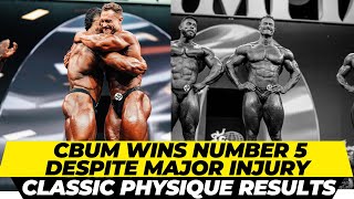 Chris Bumstead wins number 5 despite major injury  2023 Mr Olympia classic physique results [upl. by Alaet]